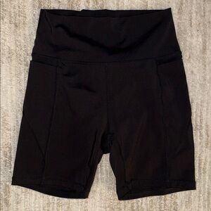 High-Waist Black Bike Shorts for Women